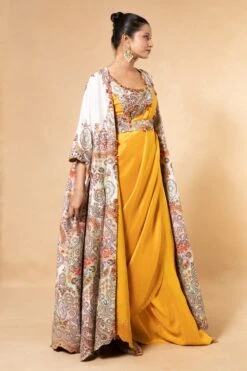 Anamika Khanna Yellow Thread Embellished Cape Set 7 Anamika Khanna Yellow Thread Embellished Cape Set -Inca Style Shop 27323ank5 3
