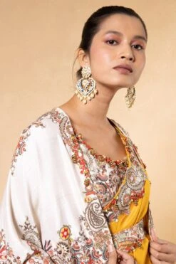 Anamika Khanna Yellow Thread Embellished Cape Set 8 Anamika Khanna Yellow Thread Embellished Cape Set -Inca Style Shop 27323ank5 4