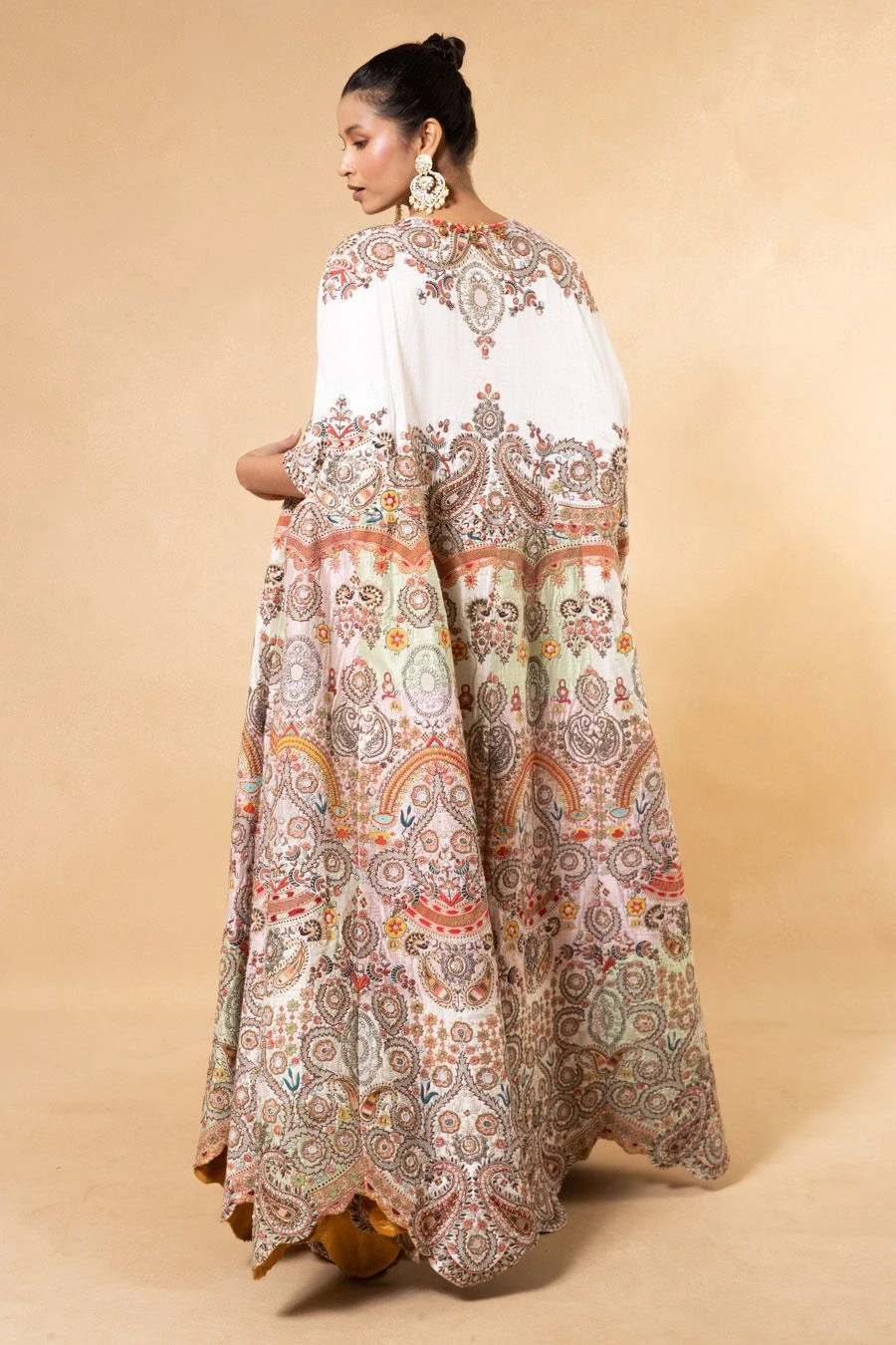 Anamika Khanna Yellow Thread Embellished Cape Set 5 Anamika Khanna Yellow Thread Embellished Cape Set - Image 5