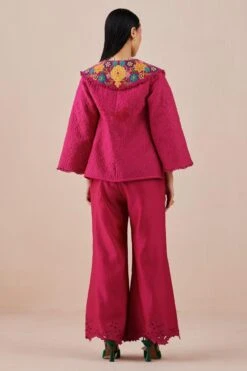 Chandrima Fuchsia Quilted And Embroidered Jacket 7 Chandrima Fuchsia Quilted And Embroidered Jacket -Inca Style Shop 2811cha17 4
