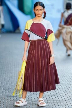 Bodice Burgundy Asymmetric Wrap Skirt