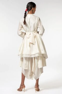 Aikeyah Ivory Asymmetric Jacket Set With Quilted Belt -Inca Style Shop 287aikeyah12 4