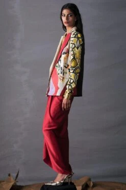 AK-OK By Anamika Khanna Red Embellished Blazer -Inca Style Shop 290423ak16 3