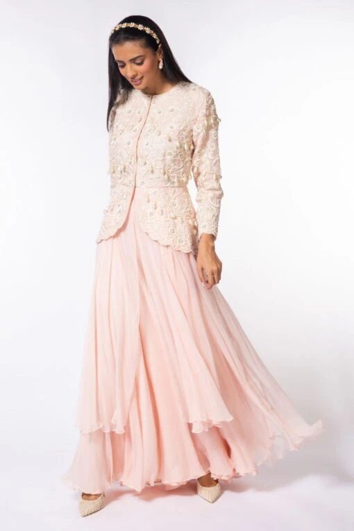 Devika Bhayana Pink Embroidered Jacket & Sharara Pants -Inca Style Shop 297 devb5 1