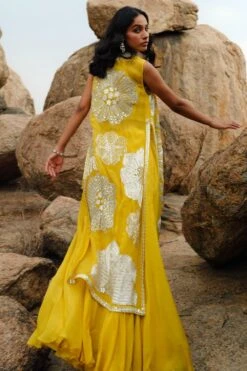 Mishru Yellow Embroidered Jacket Set -Inca Style Shop 297misro44 3
