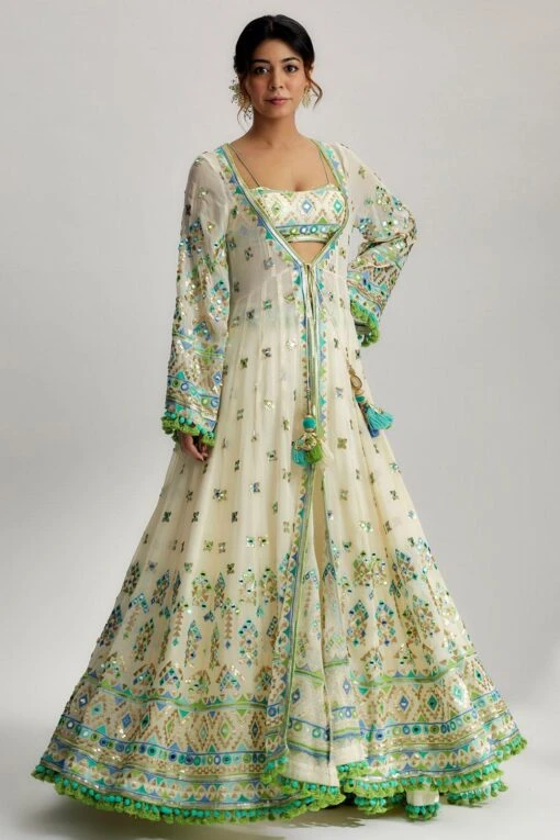 Gopi Vaid Ridham Embellished Jacket & Lehenga Set -Inca Style Shop 298gv46 1