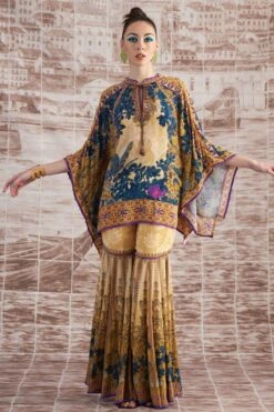 Rajdeep Ranawat Mustard Floral Printed Sharara