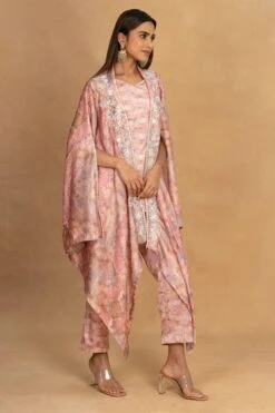 Ahilian Pink Floral Embellished Jacket Set -Inca Style Shop 31523al6 3