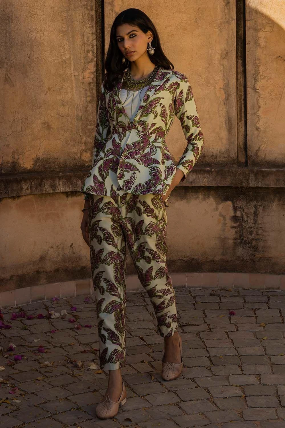 Punit Balana Printed Peplum Jacket & Pants Set 1 Punit Balana Printed Peplum Jacket & Pants Set
