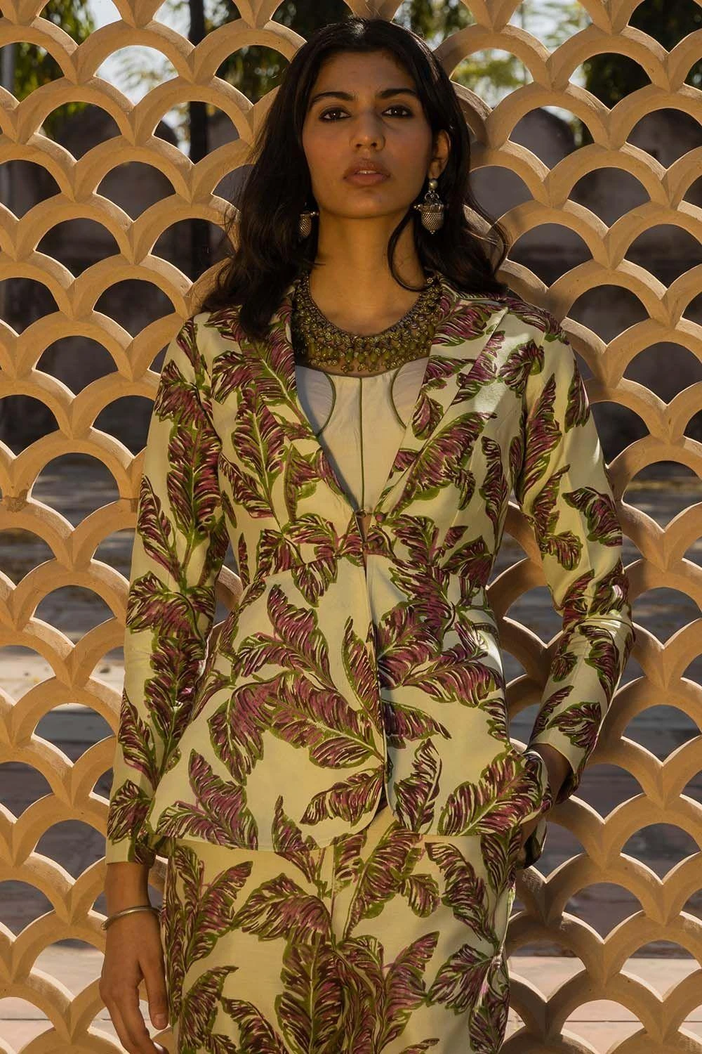 Punit Balana Printed Peplum Jacket & Pants Set 2 Punit Balana Printed Peplum Jacket & Pants Set - Image 2