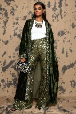 Rara Avis Olive Hand Embellished Overlay