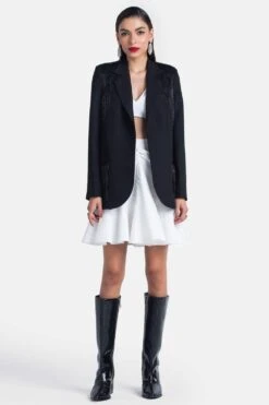 431-88 By Shweta Kapur Black Hand Embroidered Blazer