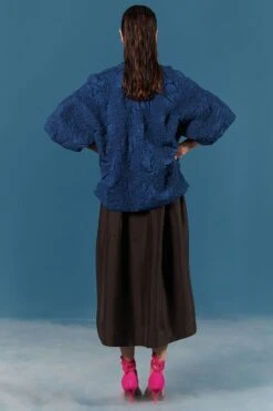 ILK Teal Blue Smocked Cape Jacket -Inca Style Shop 411ilk43 3