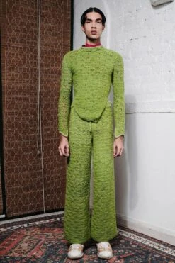 QUOD Bright Lime Knot-Tie Knitted Loop Pant