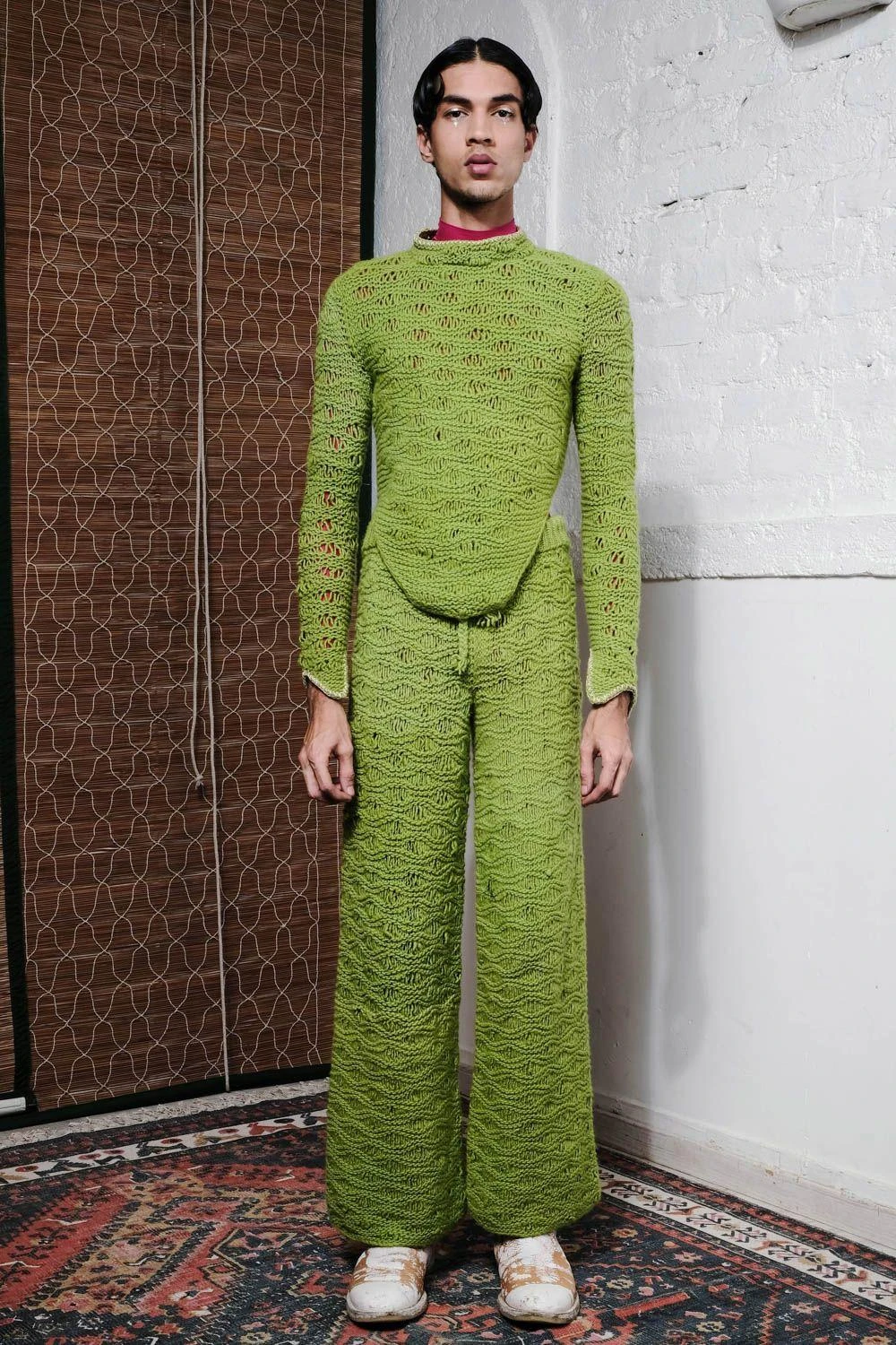 QUOD Bright Lime Knot-Tie Knitted Loop Pant 1 QUOD Bright Lime Knot-Tie Knitted Loop Pant