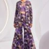 Divya Aggarwal Muriel Royal Purple Floral Printed Jacket Set