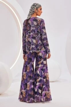 Divya Aggarwal Muriel Royal Purple Floral Printed Jacket Set 9 Divya Aggarwal Muriel Royal Purple Floral Printed Jacket Set -Inca Style Shop 5124pu29 5