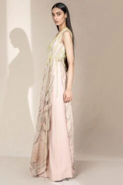 Abhishek Sharma 3-D Appliqued Long Jacket & High Waisted Pants -Inca Style Shop 65as18 3