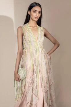 Abhishek Sharma 3-D Appliqued Long Jacket & High Waisted Pants -Inca Style Shop 65as18 4