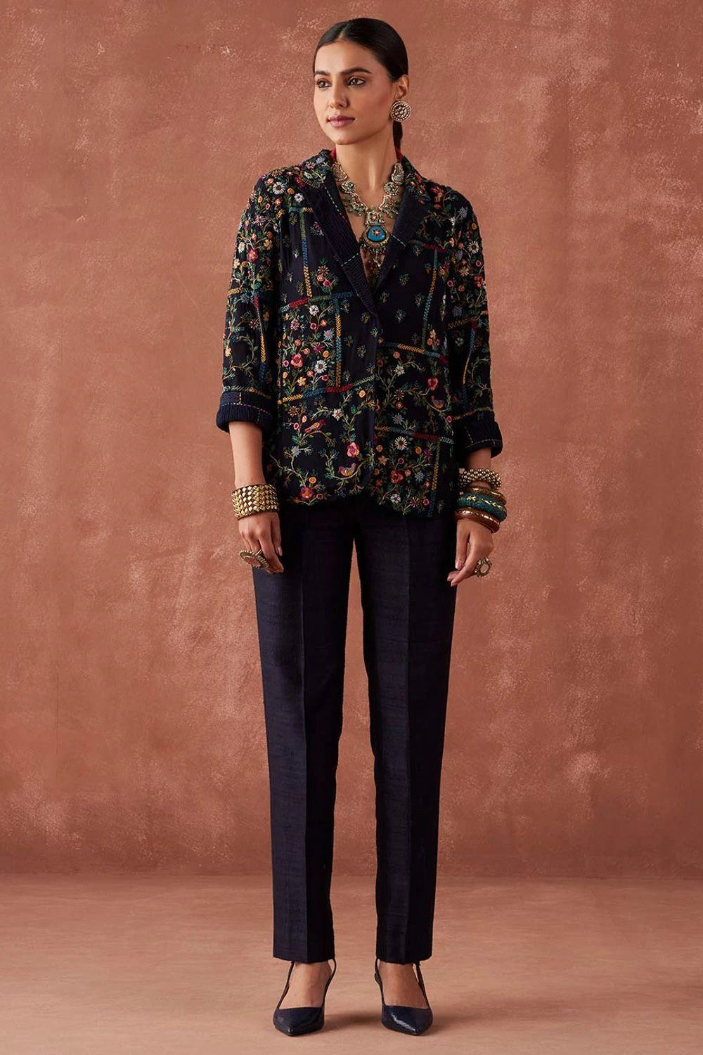 Sunira Designs Blue Dhaaga Blazer 1 Sunira Designs Blue Dhaaga Blazer