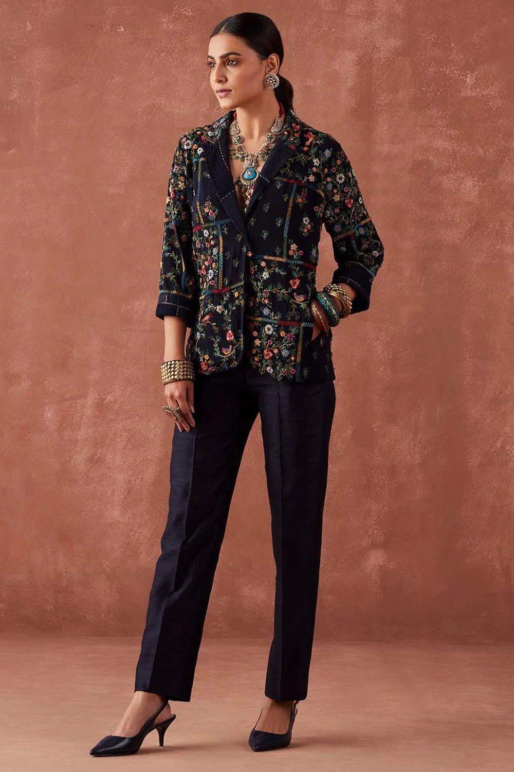 Sunira Designs Blue Dhaaga Blazer 2 Sunira Designs Blue Dhaaga Blazer - Image 2