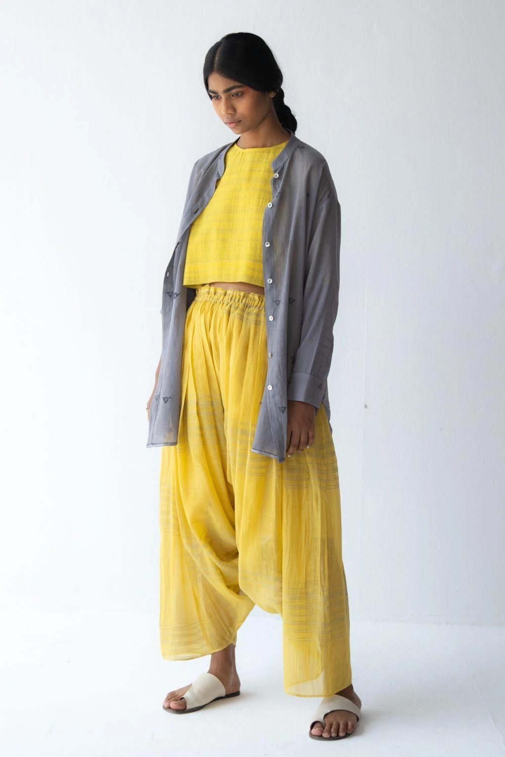 Urvashi Kaur Yellow Silk Cotton Salwar Pants 1 Urvashi Kaur Yellow Silk Cotton Salwar Pants