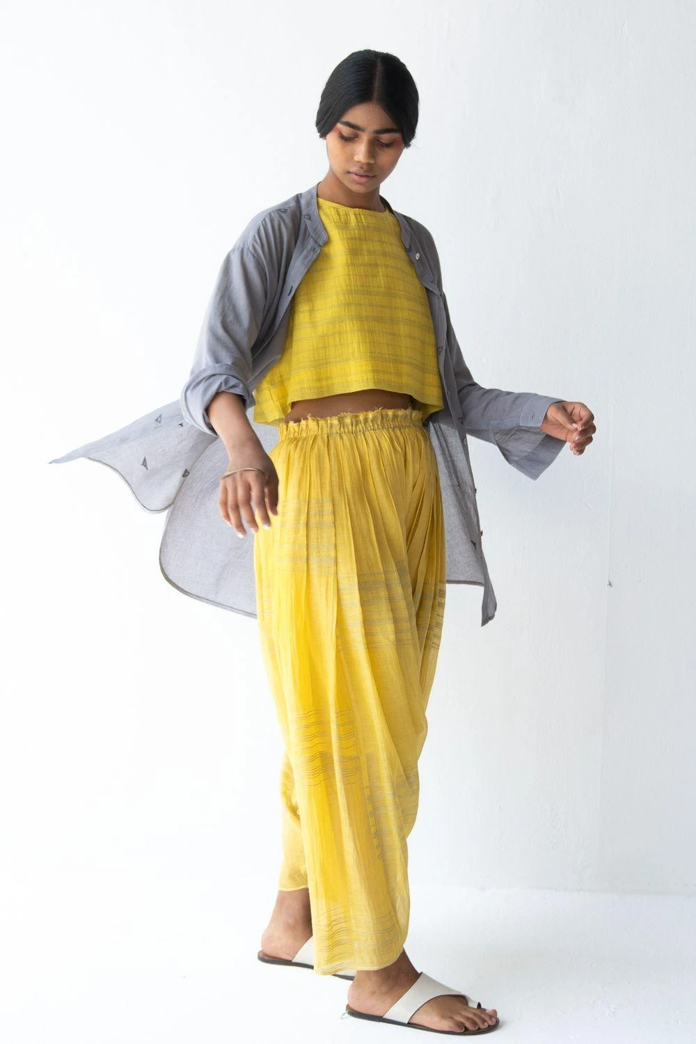 Urvashi Kaur Yellow Silk Cotton Salwar Pants 2 Urvashi Kaur Yellow Silk Cotton Salwar Pants - Image 2