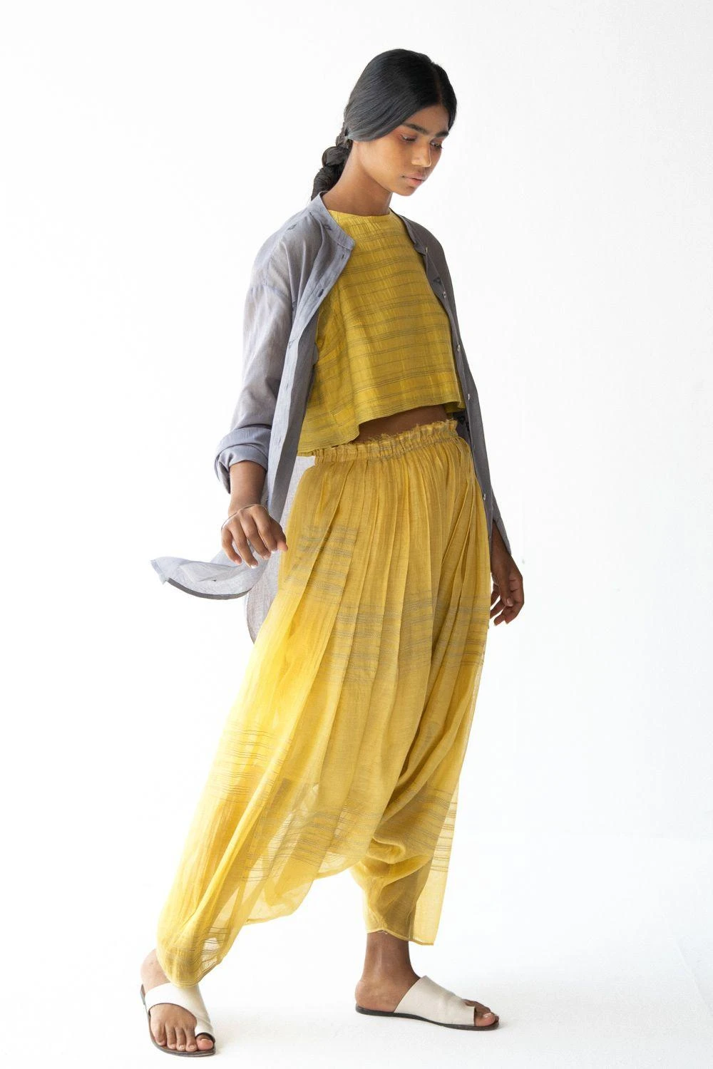 Urvashi Kaur Yellow Silk Cotton Salwar Pants 3 Urvashi Kaur Yellow Silk Cotton Salwar Pants - Image 3