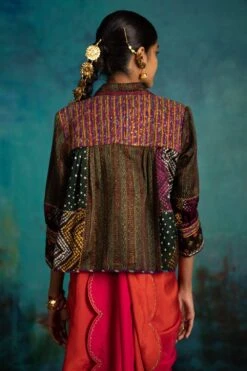 Sunira Designs Mirch Masala Brown Bomber Jacket -Inca Style Shop aw2101b 5