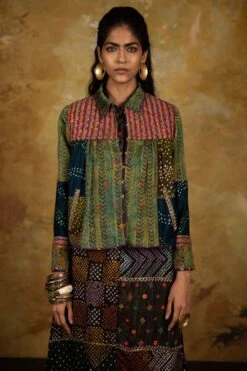 Sunira Designs Mirch Masala Green Bomber Jacket -Inca Style Shop aw2101c 3