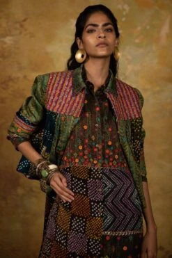 Sunira Designs Mirch Masala Green Bomber Jacket -Inca Style Shop aw2101c 4