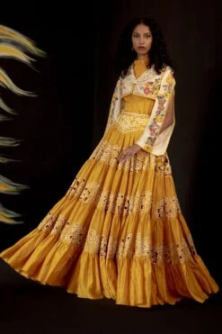 Chandrima Ivory Beadwork Bolero Jacket