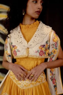 Chandrima Ivory Beadwork Bolero Jacket -Inca Style Shop ch1218 3