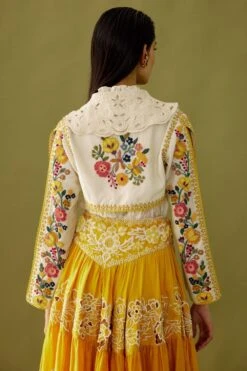 Chandrima Ivory Beadwork Bolero Jacket -Inca Style Shop ch1218 4