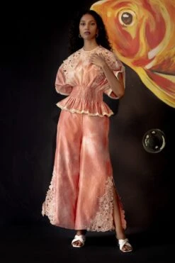 Chandrima Old Rose Tie Dye Pants