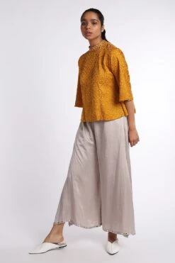 Twenty Nine Bell Bottom Pants With Mirror Embroidery