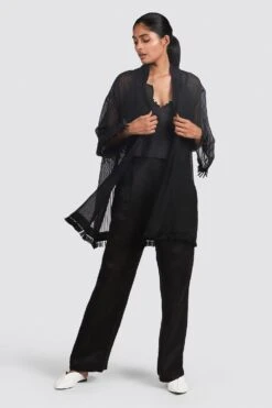 Ikai Chanderi Drop Shoulder Jacket