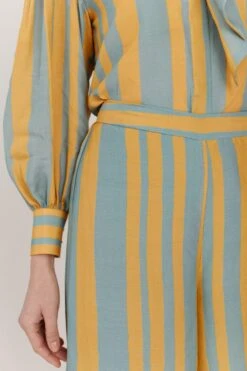 KoAi Mustard & Blue Striped Pants -Inca Style Shop koss21026 3