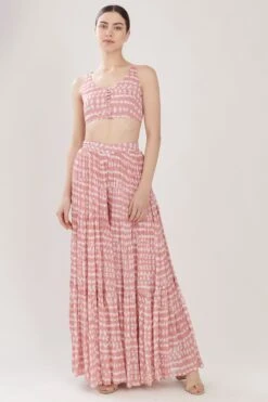 KoAi Abstract Print Three Layered Flared Pants