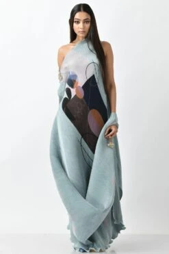 Kiran Uttam Ghosh Yellow Pleated Wide Leg Pants