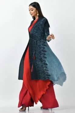 Kiran Uttam Ghosh Blue Shaded Batik Wrap -Inca Style Shop kug2021011 3