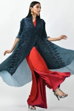 Kiran Uttam Ghosh Blue Shaded Batik Wrap -Inca Style Shop kug2021011 4