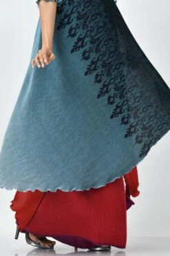 Kiran Uttam Ghosh Blue Shaded Batik Wrap -Inca Style Shop kug2021011 6