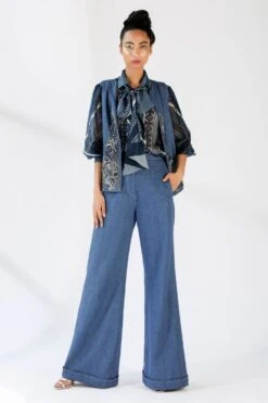 Nikita Mhaisalkar Organic Hemp Embellished Denim Jacket