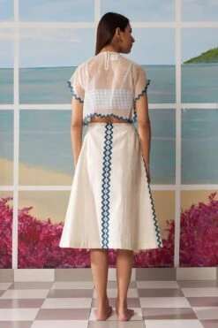 Ikai Ivory Panelled Midi Skirt -Inca Style Shop pls3121 4