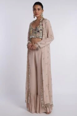 Payal Singhal Embroidered Jacket And Frilled Palazzo Set -Inca Style Shop ps fw659 a 1 3 1