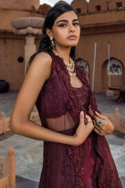 Ridhima Bhasin Plum Embroidered Jacket Set 8 Ridhima Bhasin Plum Embroidered Jacket Set -Inca Style Shop rb 1811rb17 4