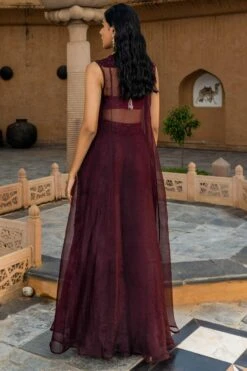 Ridhima Bhasin Plum Embroidered Jacket Set 9 Ridhima Bhasin Plum Embroidered Jacket Set -Inca Style Shop rb 1811rb17 5