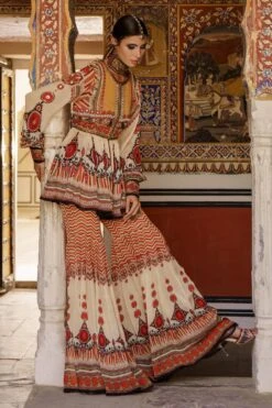 Rajdeep Ranawat Printed Flared Sharara Pants