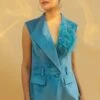 Sakshi Khetterpal Aqua Splash Sleeveless Double Breasted Jacket